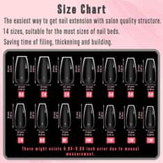 Nikcorp Gel konice za nohte Extra Thick Press-on, prozorne, 336 kosov, 14 velikosti, PMMA mehak gel za profesionalno manikiro