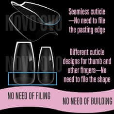 Nikcorp Gel konice za nohte Extra Thick Press-on, prozorne, 336 kosov, 14 velikosti, PMMA mehak gel za profesionalno manikiro