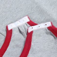 Nikcorp Ženski bodi z dolgimi rokavi in V-izrezom, rebrast elastičen material, eleganten oprijet kroj, sivo-vinsko rdeča barva, XL