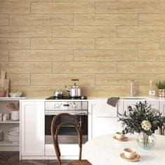 Nikcorp Samolepilna vinilna talna obloga v imitaciji lesa, PVC talne nalepke 90x15 cm, vodoodporna in trpežna, komplet 24 kosov