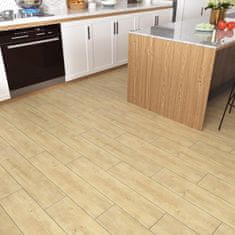 Nikcorp Samolepilna vinilna talna obloga v imitaciji lesa, PVC talne nalepke 90x15 cm, vodoodporna in trpežna, komplet 24 kosov