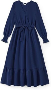 Nikcorp Midi obleka elegantna, gladka koktajl obleka vintage kroja, temno modra, velikost L, primerna za poroke in zabave