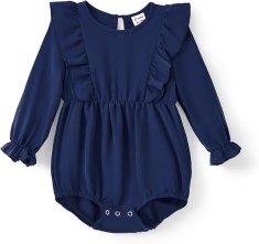 Nikcorp Otroška elegantna obleka za deklice, vintage gladek dizajn, temno modra, primerna za svečane priložnosti, 2 leti
