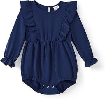 Nikcorp Otroška elegantna obleka za deklice, vintage gladek dizajn, temno modra, primerna za svečane priložnosti, 2 leti