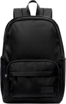 Nikcorp Šolski in mestni nahrbtnik 18 L s predelkom za prenosnik 33 cm, vzdržljiv poliester, oblazinjene naramnice, črne barve