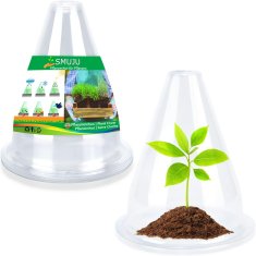 Nikcorp Zaščita za rastline in sadike proti polžem, komplet 24 kosov, mini rastlinjak iz PET plastike, prozoren vrtni zvon