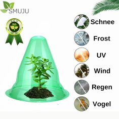 Nikcorp Vrtni zaščitni zvonovi proti polžem, set 15 kosov, 26,5 x 24,5 cm, mini topla greda za sadike, PET plastika, zelena barva