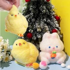 Nikcorp Antistresne igrače Squishy gnetljive figurice piščanček in zajček, mehka senzorična TPR plastika, set 2 kosa, Taba stil