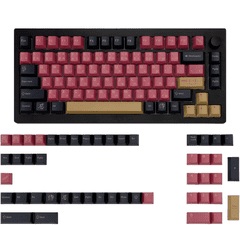 Nikcorp Pokrovčki za tipkovnico PBT QWERTY, Cherry profil, motiv Samuraj Bushido, 129 tipk, sublimacijski tisk, črno-rdeči design