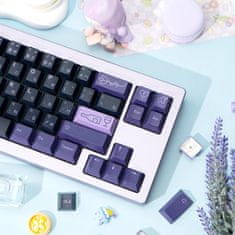 Nikcorp Pokrovčki za tipke Keycaps Cherry Profile PBT, 129 tipk, QWERTY, Dye-Sub, japonski znaki, temno vijolični, za mehanske tipkovnice