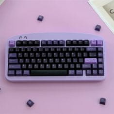 Nikcorp Pokrovčki za tipke Keycaps Cherry Profile PBT, 129 tipk, QWERTY, Dye-Sub, japonski znaki, temno vijolični, za mehanske tipkovnice
