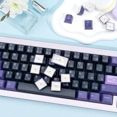 Nikcorp Pokrovčki za tipke Keycaps Cherry Profile PBT, 129 tipk, QWERTY, Dye-Sub, japonski znaki, temno vijolični, za mehanske tipkovnice