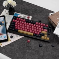 Nikcorp Pokrovčki za tipkovnico PBT QWERTY, Cherry profil, motiv Samuraj Bushido, 129 tipk, sublimacijski tisk, črno-rdeči design