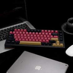 Nikcorp Pokrovčki za tipkovnico PBT QWERTY, Cherry profil, motiv Samuraj Bushido, 129 tipk, sublimacijski tisk, črno-rdeči design