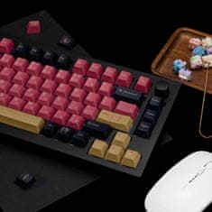 Nikcorp Pokrovčki za tipkovnico PBT QWERTY, Cherry profil, motiv Samuraj Bushido, 129 tipk, sublimacijski tisk, črno-rdeči design