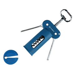 Nikcorp Krilni odpirač za vino 3-v-1, večnamenski odpirač za steklenice z rezalnikom folije, cinkova zlitina, samocentrirni vijak