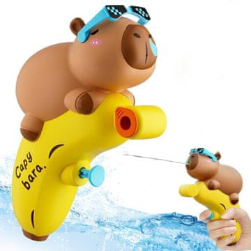 Nikcorp Vodne pištole Kapibara, set 4 kosov, otroška brizgalna igrača za vodo z dometom do 8 m, dolžina 13,4 cm, trpežna ABS plastika