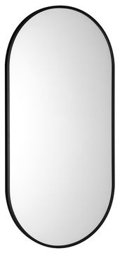 SAPHO AROWANA Ogledalo Ovalno v Črnem Mat Aluminijastem Okvirju 45x90cm