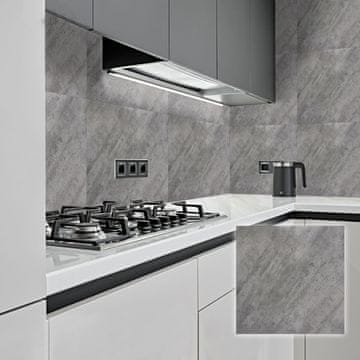 Nikcorp Samolepilne PVC plošče za stene in tla, motiv sivi marmor, 30x30 cm, 20 kosov (1,8 m²), vodoodporne dekorativne nalepke za kopalnico