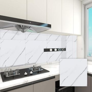 Nikcorp Samolepilne PVC plošče za stene in tla, vzorec beli marmor, 30x30 cm, 20 kosov, komplet 1,8 m2, vodoodporne dekorativne nalepke