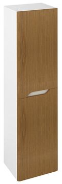 SAPHO MEDIENA Visoka Omarica, 35x140x30 cm, Bela Mat/Dub Natural, 2 Vrata, Univerzalna Montaža