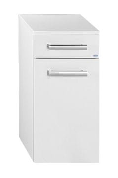 AQUALINE Bela Večnamenska Kopalniška Omara s Predali in Košem 40x78x31cm - VEGA