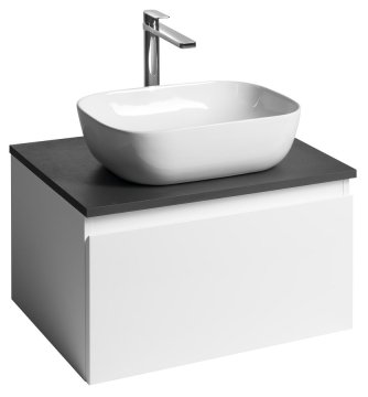 AQUALINE ALTAIR Dizajnerska Kopalniška Skrinja 62,5 cm - Bela/Antracit Břidlica