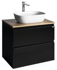 AQUALINE Elegantna Kopalniška Omara ALTAIR 68cm - Črna Mat/Dub Emporio