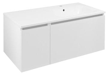 SAPHO LOREA Elegantna Kopalniška Omara 100x46x51,5cm Desna Bela Mat