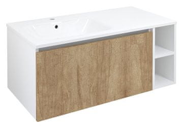 SAPHO Eleganten LOREA Leseni Kopalniški Stojčilo Dub Alabama, 100x46x51,5 cm, Leva Stran
