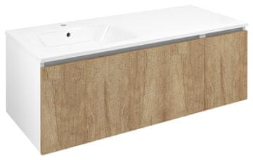 SAPHO LOREA Elegantna KopaLnica Skrinja 120cm, Dub Alabama/Bela Mat, Mehko Zapiranje