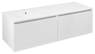 SAPHO LOREA Stenska Kopalniška Omara 140cm, Bela Mat, Brezročajno Odpiranje