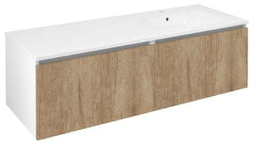 SAPHO LOREA Kopalniška Skrija 140 cm, Dub Alabama/Bela Mat, Modern Minimalističen Dizajn