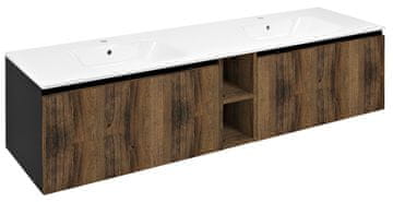 SAPHO Eleganten LOREA viseči predalnik 160 cm, dub collingwood/črna mat, modern dizajn