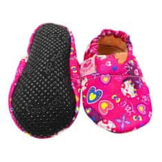 Copa cop Otroški tekstilni copati Barefoot - Ciklam Cats, 18.5