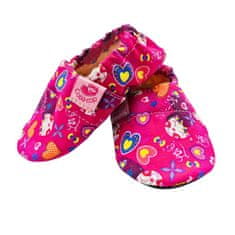 Copa cop Otroški tekstilni copati Barefoot - Ciklam Cats, 18.5