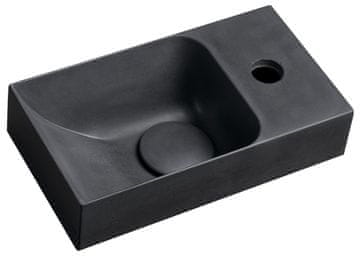 SAPHO PICCOLINO Antracitno Mat Betonsko Umivalno Korito, 30,8x17cm, S Stensko Montažo