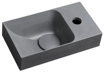 SAPHO Betonsko umivalno korito PICCOLINO 31x17cm, sivo mat, montaža na steno