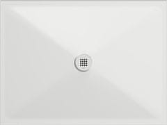 Gsi Pravokotna keramična pršna kad 120x90cm, bela mat, nizka in protiskluzna