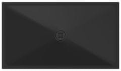 Gsi Pravokotna keramična pršna kad, 140x80cm, črna matt, serija EXTRA FLAT