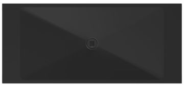 Gsi Mat črna keramična pršna kad, EXTRA FLAT, 200x90x2cm, protizdrsna pov., pravokotna
