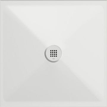 Gsi Matirana Bela Keramična Kvadratna Tuš Kad 80x80x2cm z Nedrsečim Površinskim Vzorcem