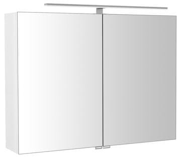 SAPHO RIWA zrcalna omarica z LED svetlobo, bela lesk, 81x70x17cm