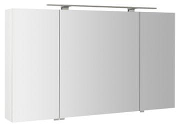 SAPHO Elegantna LED Galerka RIWA, Bele Barve, 121x70x17cm, z Ogledali in Mehkim Zapiranjem