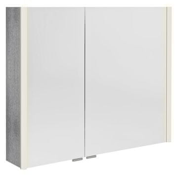 SAPHO ALIX LED osvetljena kopalniška omara, srebrni hrast, 86x70x17,5 cm