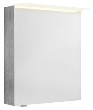 SAPHO LINEX LED Kopalniška Galerka 60x70x15cm, Dub Stříbrný, Leva/Desna