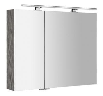 SAPHO Galekta LED ogledalo, 90x70x16 cm, srebrni hrast