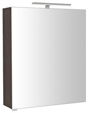 SAPHO Elegantna Ogledalna Omarica RIWA z LED Osvetlitvijo in Rustikalno Borovino