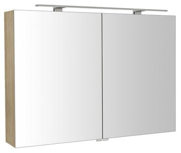 SAPHO Eleganten RIWA kopalniški regal s LED osvetlitvijo, jilm bardini, 101 x 70 x 17 cm