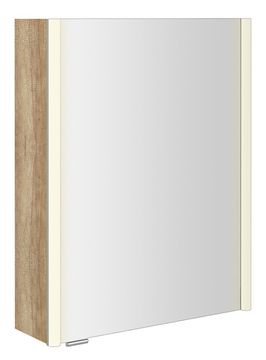 SAPHO ALIX Kopalniška Galerka s LED Svetlobo, Prilagodljiva Vrata, Dub Alabama 56x70x17,5 cm